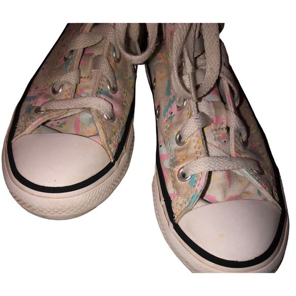 Converse Chuck Taylor Unicorns Hi-Top Sneakers Shoes‎ 669816F Girls Junior Sz 1 - Picture 4 of 13